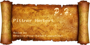 Pittner Herbert névjegykártya